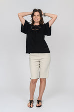 Load image into Gallery viewer, LADIES SPRING SUMMER KNIT TOP WITH CROCHET INSET - 93128
